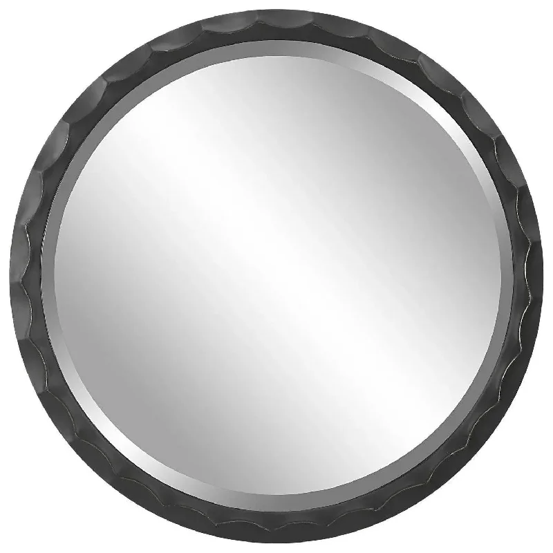 Track lighting with a minimalist track designScalloped Mirror