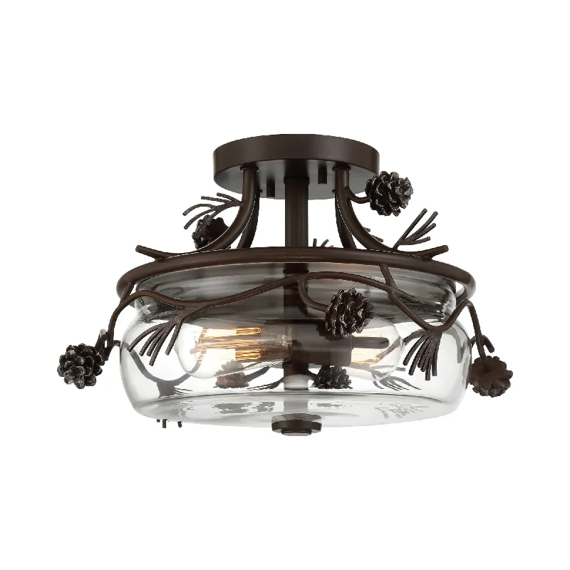 Wireless track lighting for easy installationPonderosa Ridge Outdoor Semi Flush Mount Ceiling Light