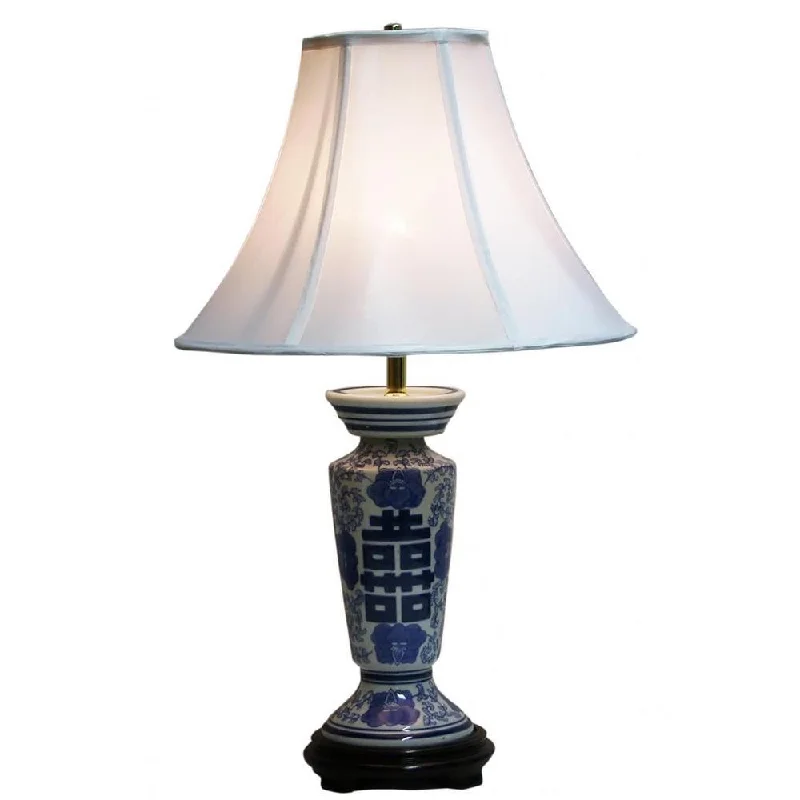 gothic style table lamps with dark finishes for a mysterious lookgothic style table lamps with dark finishes for a mysterious lookCrown Lighting 1-light Blue and White Column Table Lamp
