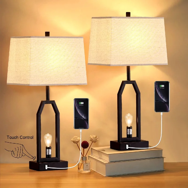 gothic style table lamps with dark finishes for a mysterious lookgothic style table lamps with dark finishes for a mysterious lookMetal USB Table Lamp (Set of 2)