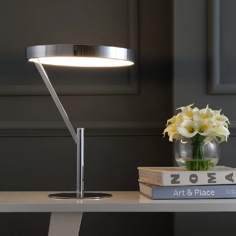 coastal style table lamps with nautical elements for beach housescoastal style table lamps with nautical elements for beach housesOwen 18" Integrated LED Metal Table Lamp, Chrome by JONATHAN Y