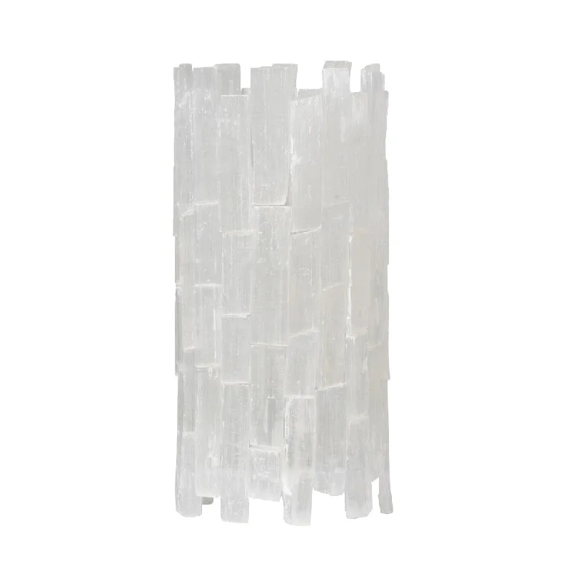leather table lamps with a distressed texture for a rugged charmleather table lamps with a distressed texture for a rugged charmSelenite 1-light White Crystal-like Table Lamp